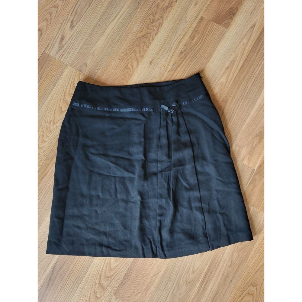Loft Classic Skirt Black Wool A-Line Size 8